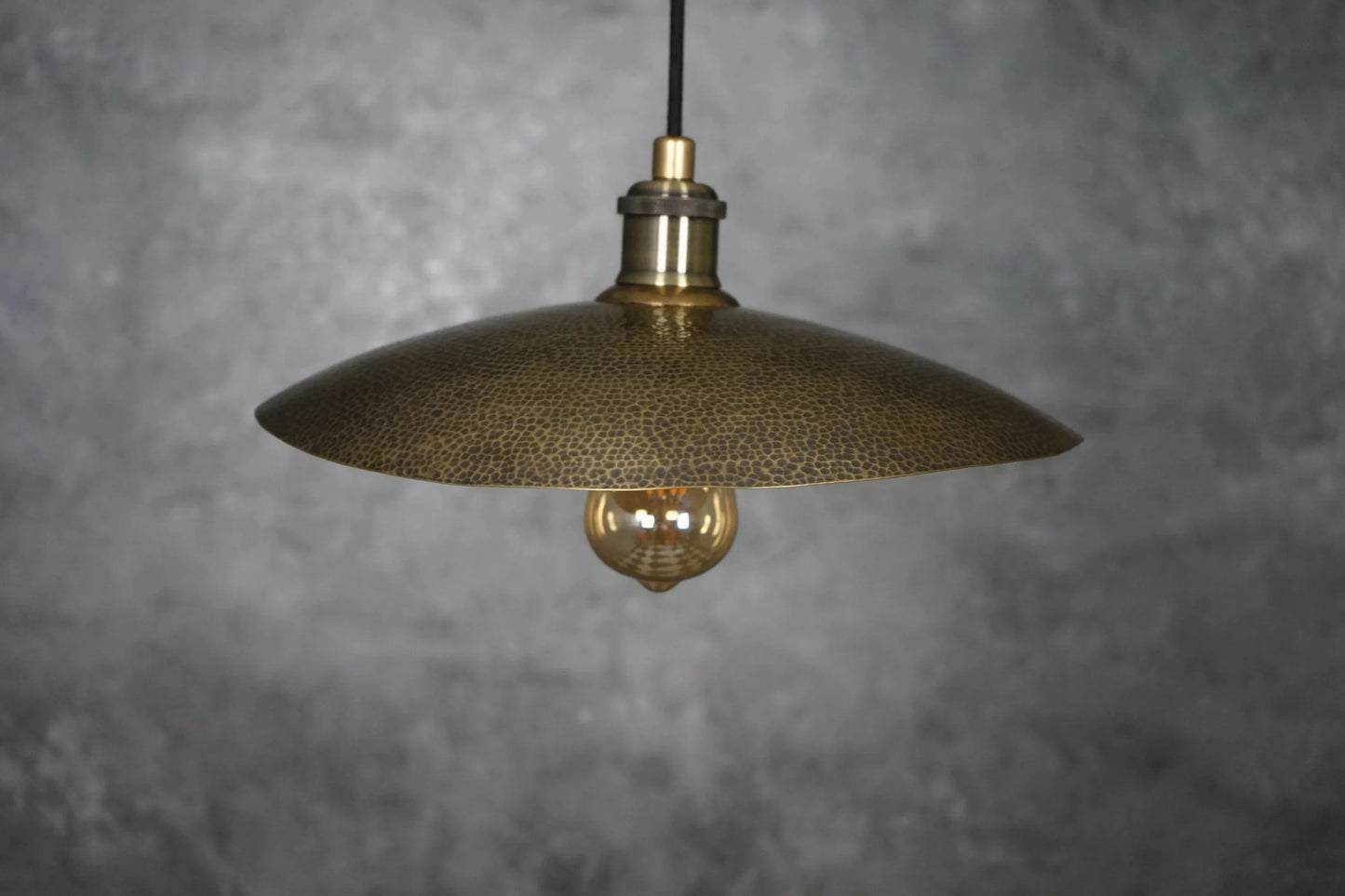 Hammered Bronze Finish Bowl Plate Pendant Light, Solid Brass Ceiling Light